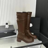 fashion Designer Slim Women Knee High Boots Fashion Back Zippers Shoes Square Heel Autumn Winter Ladies Knight Long Booties 35 ruda