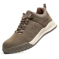 Labor Insurance Shoes Men's Protective Shoes, Breathable Upper Safety Shoes Anti-smashing Steel Baotou Work Shoes 46 gray