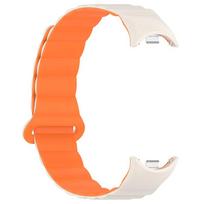 Magnetic Loop Strap For Xiaomi Mi Band 9 Wristband Silicone Replacement Bracelet For Mi Band 8 Smart Watch Band Correa oranžinė/balta