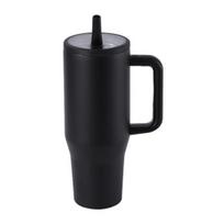 40 oz terminio puodelio nerūdijančio plieno stiklinė su apverčiamu šiaudeliu nepralaidžiu, izoliuotu kelioniniu puodeliu su rankena namų biuro automobiliui 1200ml black