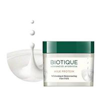 Biotique Pieno baltymų momentinio švytėjimo šviesinanti veido kaukė visų tipų odai, 50g