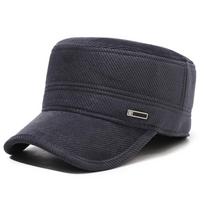 Winter Men's Flat Cap Thick Warm Velvet Cap Ear Protection Captain Cap pilka