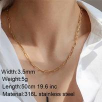 Chain on The Necklace Lobster Clasp Gold Necklaces Linked Circle Necklaces for Women Minimalist Choker Necklace Jewelry 50cm 19.6inc brown