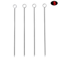 4 vnt nerūdijančio plieno kokteilių lazdelės vaisių lazdelės daugkartinio naudojimo gėrimų martini rinkinukai 10.7*0.8cm white