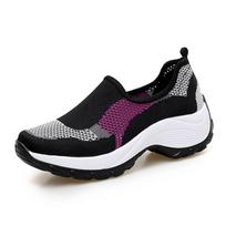 Thick-soled One-pedal Rocking Shoes Breathable Shoes Hiking Outdoor Mountaineering Women's Shoes Quick-drying Mesh Sneakers 35
