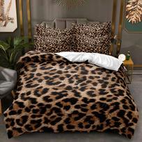 3D leopardo rašto patalynės komplektas Karališko dydžio Queen Lova Antklodės užvalkalas Pagalvės užvalkalas 2/3 vnt. Suaugusiųjų žvėries stiliaus užvalkalas Dovana Baby 100x135cm black