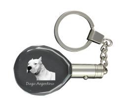 Dogo Argentino - pendant with a photo of a dog, crystal key ring in a gift box, a unique gift by Art-Dog skaidri