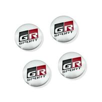 4 x 56 mm GR sportinio automobilio centro rato stebulės dangtelio ženklelio lipdukai metaliniai emblemų lipdukai GR Sport sidabras