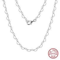 Papuošalai S925 Sterlingas Sidabro Karoliai Širdies formos Grandinėlė Meilė Persiko Širdis Raktikaulio Grandinėlė 40cm white