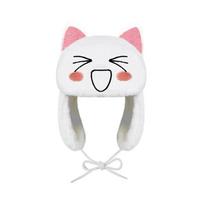 Žieminė Kawaii Miela Pliušinė Moteriška Apsauginė Kepurė OneSize balta