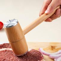 Meat Tenderizer Hammer Cooking Mallet Double Sides Design for Pounding Food Beef Steak beige
