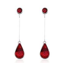 Maikale Shiny Color Water Drop Crystal Earrings Gem Earstuds Black Red Teardrop Earing Silver Plated Cute Women Jewelry Gift juoda