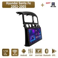 Android Carplay automobilinis radijas, skirtas Hyundai Santa Fe 2002-2005 Multimedijos grotuvo galvos blokas Stereo GPS navigacija BT WIFI 4+64GB 1+16GB