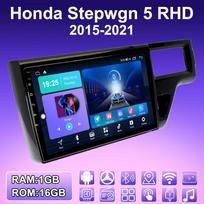 2 DIN Android Carplay Radijo grotuvas automobiliui Honda Stepwgn 5 2015-2021 Multimedia grotuvas Galvos blokas Stereo GPS Navigacija BT WIFI 4+64GB 1+16GB blue