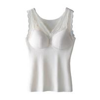 Winter Women Thermal Vest with Chest Pads Seamless Lace Fast Temperature Lock V L balta