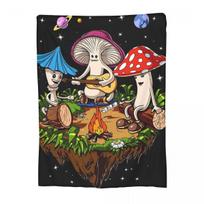 Hippie Magic Mushroom Blanket Flannel Multi-function Throw Blankets Sofa Throw Blanket For Home Outdoor Throws Bedspread Quilt 30x40in