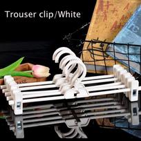Charm Home Living Drying Rack With Clips Clothes Storage Tudung Antiskid Pants Skirt Useful Hangers Plastic Pants Trouser Hanger Fashion White/Trouser Clip white