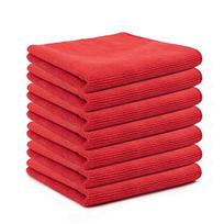 MIT 1pc Microfiber Cleaning Cloth Dishwashing Cloth Multifunctional Cleaning Towel Household Rag Kitchen Bathroom Cleaning Towel 1 PCS raudona