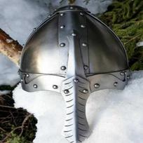 Viduramžių normanų vikingų šarvuotas šalmas 18GA SCA LARP kovinis riterio šalmas vikingų plieninis šalmas gray