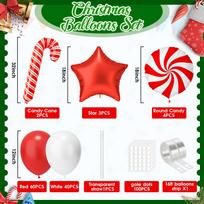Kalėdų balionų skliautuotų vainikų rinkinys Imbieriniai meduoliai Candy Cane Naujieji Metai Šventinis Kalėdų vakarėlis Red Christmas Balloon Chain red