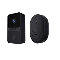 Išmanusis namų WIFI durų skambutis belaidis durų skambutis apsaugos kamera naktinio matymo domofonas butams juoda