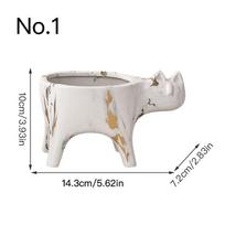 Cute Cat Flower Pot Succulent Pot Ceramics Planter Home Decor Creative Art Ornaments Bonsai Plant Pot Garden Decoration No.1