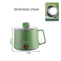 Daugiafunkcinis virimo aparatas Nelipni keptuvė elektrinė ryžių viryklė nerūdijančio plieno puodas Buitinis bendrabutis karštas puodas 1–2 žmonėms S-Stainless steel žalia