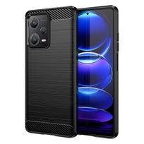 For Cover Redmi Note 12 Pro Plus 5G Case Redmi Note 12 Pro Plus Silicone Carbon Fiber Case For Redmi Note 12 Pro Plus 5G Global Note12ProPlus5GGloba juoda