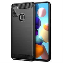 Brushed Texture Case For Samsung Galaxy A21S Silicone Cases for Galaxy A21s A21 S Luxury Carbon Fiber Soft TPU Phone Cover For Samsung A21S juoda
