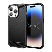 Atsparus smūgiams dėklas, skirtas iPhone 14 13 12 11 Pro Max mini anglies pluošto dangtelis, skirtas iPhone 6s 7 8 plus X XR XS se 2020 silikoniniams dėkliams for iPhone 14pro Max juoda