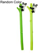 0.5mm Black Ink Ball Point Cartoon Panda Rollerball Pen Student Stationery Gift Writting Instruments green