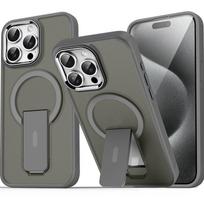 ExquisiteApplicable To Iphone16pro Max Bracket Mobile Phone Case Apple 13 Magnetic Suction 14 Hard Case 15pro Niche 12 Simple Apple 11Pro max gray