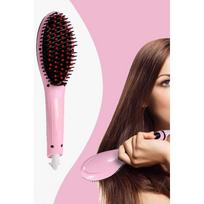 FLQUE Electric Hair Straightener Comb Fast Hair Straightener Practical Pink Hair Dryer Comb black