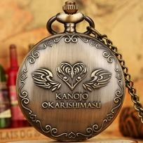 Neutral Bronze Quartz Pocket Watch Necklace Digital Pocket Watch for Men Women The Heart of That Girl Pocket Watch with Detachable Chain for Girls bronza