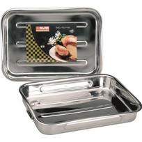 Ibili 651835 Nerūdijančio plieno kepimo indas su sulankstomomis rankenomis 38x27x6,5 cm Bistrot