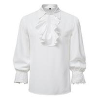 Men's Pirate Vampire Renaissance Victorian Steampunk Frilly Halloween Costume S balta