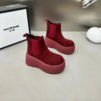 Platformos sniego kulkšnies batai moterims Zomšiniai plokščiapadžiai Batai Moteriški Trend Goth Žieminiai Nauji Klasikiniai Madingi Motociklai Botas De Mujer 40 brown