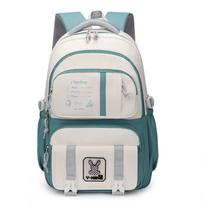 Plush-Stitched Schoolbag for Grades 3-6: Load-Reducing, Contrasting Colors, Cute & Casual Design 30x15x45CM rožinė