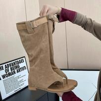 madingi vidiniai paaukštinimai moteriški vakarietiški kaubojiški batai madingi su užsegamu priekiu ilgos kelnių aulinukai moteriški elegantiškas komfortas moteriški batai 35 chaki