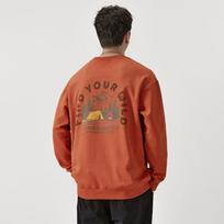 Autumn American Heavy Crew Neck Sweater Men'S Loose Large Size Trendy Brand Printed Youth Top Long Sleeve Jacket Trendy S brown