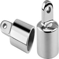 2-Pack 316 Stainless Steel Bimini Top Fittings – 1  & 7/8  Tube Double Wire Slide Cover – Mirror Polish Marine Hardware For Boat Sunshades 22mm gray