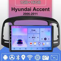 Android Carplay Automobilinis Radijas Hyundai Accent 2006-2011 Multimedijos Grotuvas Pagrindinis Įrenginys Stereo GPS Navigacija BT WIFI 2+32GB 1+16GB juoda