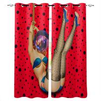 Retro Girl Polka Dot Light Ball Blackout Curtains For Living Room Bedroom Printed Window Treatment Drapes Home Decor W135 x H60cm beige