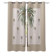Rudos Tropinis Augalas Kokoso Medis Užtemdantys Užuolaidos Svetainei Miegamajam Spausdintos Langų Apdailos Užuolaidos Namų Dekoravimas W135 x H60cm white