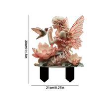 Elf Flower Pot Insert Plaque,Bohemian Fairy Flower Pot Decoration,Garden Fairy Statue, Fairy Garden Flower Pot Accessories style 1 beige