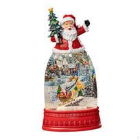 Kalėdinis sniego gaublio dekoravimo muzikinis žibintas, skirtas vidaus darbalaukiui Santa Claus