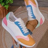 Fashion Autumn Women Classic Color Matching Designer Anti Slip Flat Athletic Shoes for Daily Leisure Outdoor Play Women Casual Sneakers 35 balta
