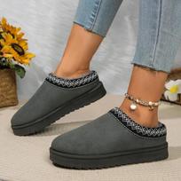 Madingi Chelsea Ankle Sniego Batai Moterims Žieminiai Naujas Prekės ženklas Kailiniai Trumpas Pliušinis Šilti Plokščiapadžiai Šlepetės Platforminiai Batai Šlepetės Botas Medvilniniai Batai 36 pilka spalva