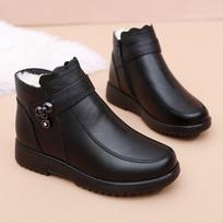 Loribury  Ankle boots for women black fur winter booties ladies metal wedge sneakers keep warm female winters shoes 35 juoda