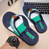 Fashion Summer Slippers Men Flip Flops Beach Sandals Non-Slip Casual Flat Shoes 2024Slippers Indoor House Shoes For Men Outdoor Slides 39 dangaus mėlyna spalva